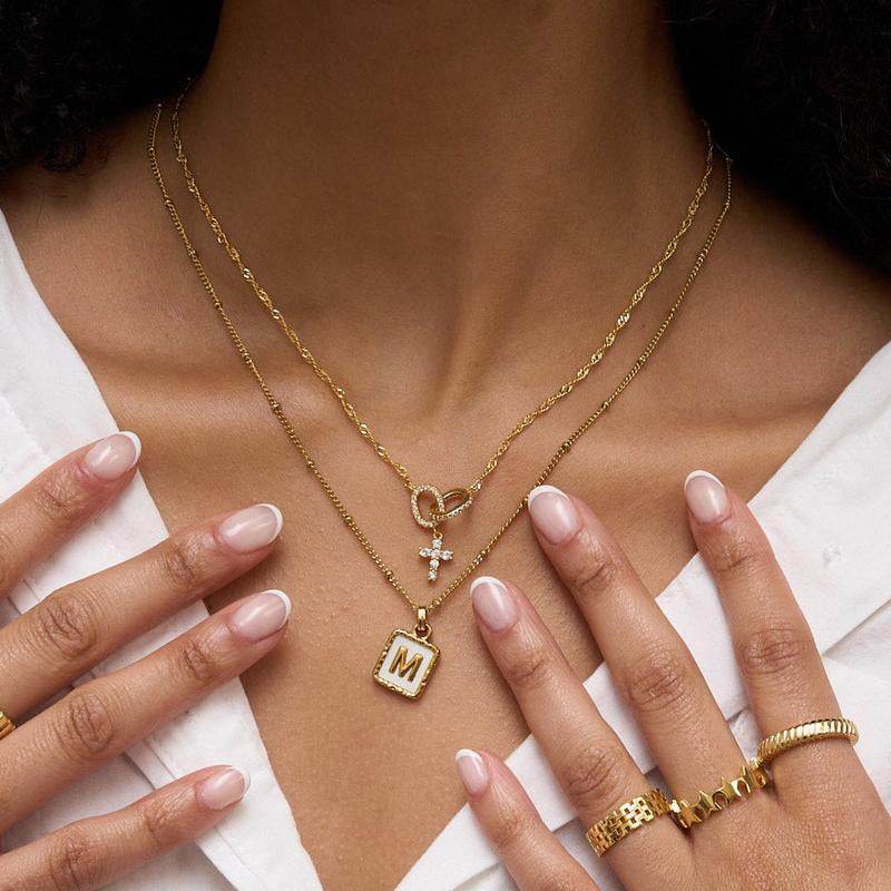 Evry Jewels CJ Necklace – Abbygrace Fraley X Evry Jewels – Faith-Inspired Stackable Cross Pendant with Custom Engraving