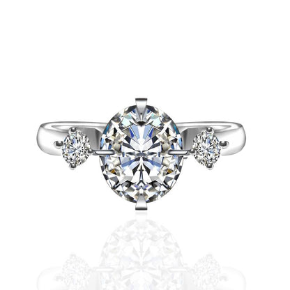 【#36】(Coral) 925 Sterling Silver Synthetic Moissanite Rings