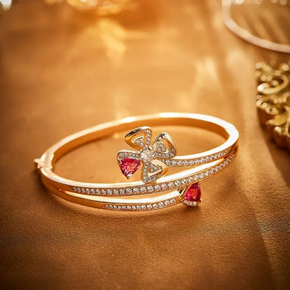 S925 Luxurious Set of Rose Colored Rings, Bracelets, and Necklaces. Where Opulence Meets Elegance，As Unique As You Are